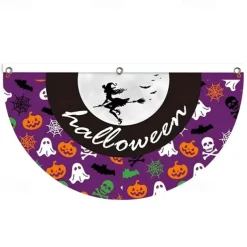 Halloween Fan Flag Bunting Outdoor Flag for Outdoor Halloween Yard Fence Hanging Spooky Pumpkin Banner Flag Table Decor Fall Room Decor Aesthetic Halloween Birthday Party Decor