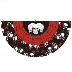 Halloween Fan Flag Bunting Outdoor Flag for Outdoor Halloween Yard Fence Hanging Spooky Pumpkin Banner Flag Table Decor Fall Room Decor Aesthetic Halloween Birthday Party Decor