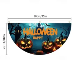 Halloween Fan Flag Bunting Outdoor Flag for Outdoor Halloween Yard Fence Hanging Spooky Pumpkin Banner Flag Table Decor Fall Room Decor Aesthetic Halloween Birthday Party Decor