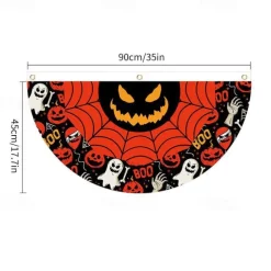 Halloween Fan Flag Bunting Outdoor Flag for Outdoor Halloween Yard Fence Hanging Spooky Pumpkin Banner Flag Table Decor Fall Room Decor Aesthetic Halloween Birthday Party Decor