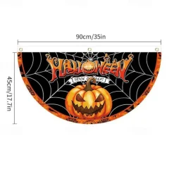 Halloween Fan Flag Bunting Outdoor Flag for Outdoor Halloween Yard Fence Hanging Spooky Pumpkin Banner Flag Table Decor Fall Room Decor Aesthetic Halloween Birthday Party Decor
