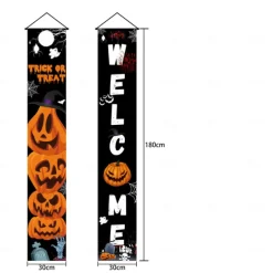 Halloween Fan Flag Bunting Outdoor Flag for Outdoor Halloween Yard Fence Hanging Spooky Pumpkin Banner Flag Table Decor Fall Room Decor Aesthetic Halloween Birthday Party Decor