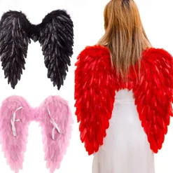 Halloween Feather Angel Wings Costume – Cosplay Costume for Women, Girls – Perfect for Halloween Cosplay, Christmas Ornaments, Holiday Parties, Catwalk Shows 60cm/23.6inch