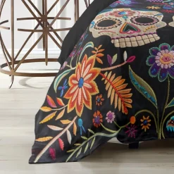 Halloween Floral Duvet Cover Set - Includes Duvet Cover and Pillowcases - Spooky and Festive Design - Soft and Comfortable Fabric - Perfect for Halloween Home Decor