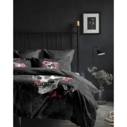Halloween Floral Skull Duvet Cover Set - Includes Duvet Cover and Pillowcases - Spooky and Festive Design - Soft and Comfortable Fabric - Perfect for Halloween Home Decor