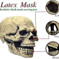 Halloween Full Head Skull Mask Skeleton Mask Halloween Costume Horror Evil Call Of Duty Mask Helmet With Movable Jaw Helmet