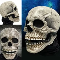 Halloween Full Head Skull Mask,Helmet with Movable Jaw,Scary Realistic Halloween Mask For Adults Costumes,Call of Duty Mask Toy,Halloween Skeleton Decoration