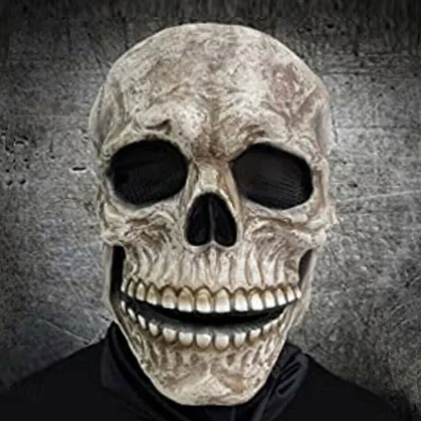Halloween Full Head Skull Mask,Helmet with Movable Jaw,Scary Realistic Halloween Mask For Adults Costumes,Call of Duty Mask Toy,Halloween Skeleton Decoration