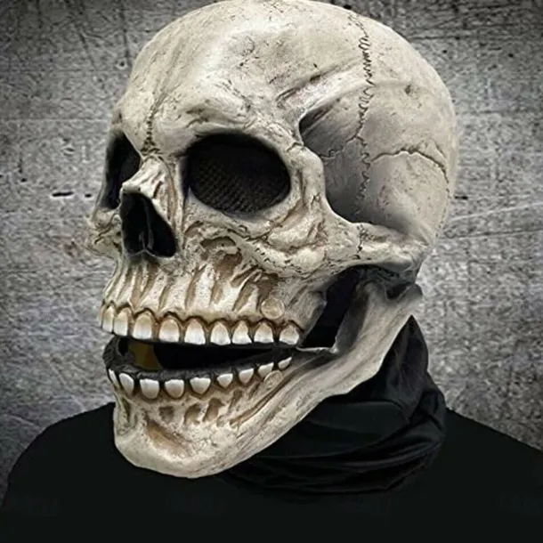Halloween Full Head Skull Mask,Helmet with Movable Jaw,Scary Realistic Halloween Mask For Adults Costumes,Call of Duty Mask Toy,Halloween Skeleton Decoration