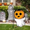 Halloween Garden Flag - Double-Sided Seasonal Yard Banner for Fall Decorations - Durable and Weather-Resistant Polyester Flag for Outdoor Lawn, Porch, or Garden Decor