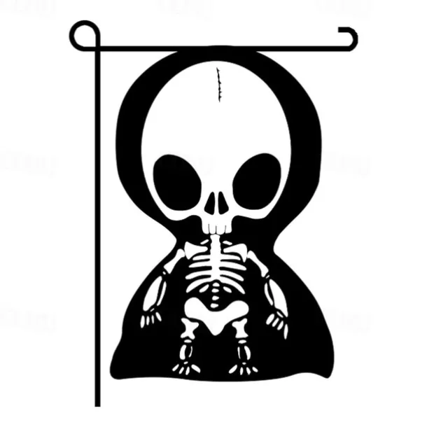 Halloween Garden Flag - Double-Sided Seasonal Yard Banner for Fall Decorations - Durable and Weather-Resistant Polyester Flag for Outdoor Lawn, Porch, or Garden Decor