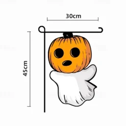 Halloween Garden Flag - Double-Sided Seasonal Yard Banner for Fall Decorations - Durable and Weather-Resistant Polyester Flag for Outdoor Lawn, Porch, or Garden Decor
