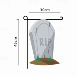 Halloween Garden Flag - Double-Sided Seasonal Yard Banner for Fall Decorations - Durable and Weather-Resistant Polyester Flag for Outdoor Lawn, Porch, or Garden Decor