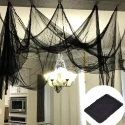 Halloween Gauze Creepy Cloth Black Netting Spider Web Decor Halloween Horror House Party Decoration