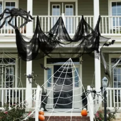 Halloween Gauze Creepy Cloth Black Netting Spider Web Decor Halloween Horror House Party Decoration