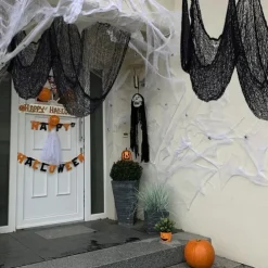 Halloween Gauze Creepy Cloth Black Netting Spider Web Decor Halloween Horror House Party Decoration