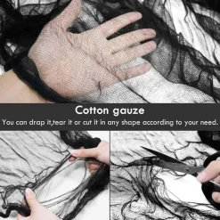 Halloween Gauze Creepy Cloth Black Netting Spider Web Decor Halloween Horror House Party Decoration