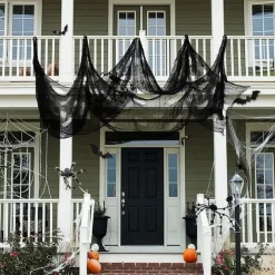 Halloween Gauze Creepy Cloth Black Netting Spider Web Decor Halloween Horror House Party Decoration