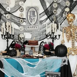 Halloween Gauze Creepy Cloth Black Netting Spider Web Decor Halloween Horror House Party Decoration