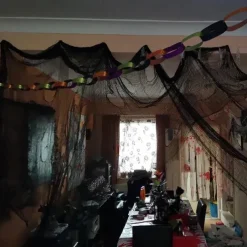 Halloween Gauze Creepy Cloth Black Netting Spider Web Decor Halloween Horror House Party Decoration