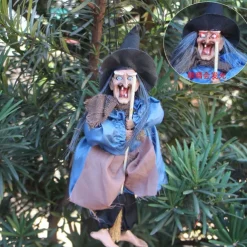 Halloween Ghost Festival Witch Figurine Hanging Doll DIY Decor Pendant Party Haunted House Props Ornament Garden Bar Decor