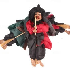 Halloween Ghost Festival Witch Figurine Hanging Doll DIY Decor Pendant Party Haunted House Props Ornament Garden Bar Decor