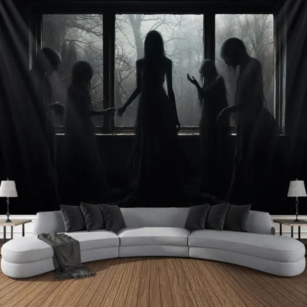 Halloween Ghost Hanging Tapestry Wall Art Large Tapestry Mural Decor Photograph Backdrop Blanket Curtain Home Bedroom Living Room Decoration Halloween Decorations