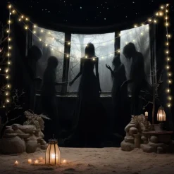 Halloween Ghost Hanging Tapestry Wall Art Large Tapestry Mural Decor Photograph Backdrop Blanket Curtain Home Bedroom Living Room Decoration Halloween Decorations