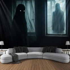 Halloween Ghost Hanging Tapestry Wall Art Large Tapestry Mural Decor Photograph Backdrop Blanket Curtain Home Bedroom Living Room Decoration Halloween Decorations