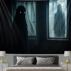Halloween Ghost Hanging Tapestry Wall Art Large Tapestry Mural Decor Photograph Backdrop Blanket Curtain Home Bedroom Living Room Decoration Halloween Decorations