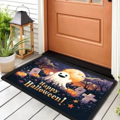 Halloween Ghost Pumpkin Doormat Kitchen Mat Floor Mat Non-Slip Area Rug Oil Proof Rug Indoor Outdoor Mat Bedroom Decor Bathroom Mat Entrance Rug