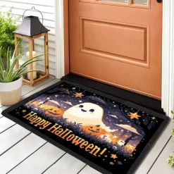 Halloween Ghost Pumpkin Doormat Kitchen Mat Floor Mat Non-Slip Area Rug Oil Proof Rug Indoor Outdoor Mat Bedroom Decor Bathroom Mat Entrance Rug