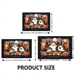 Halloween Ghost Pumpkin Doormat Kitchen Mat Floor Mat Non-Slip Area Rug Oil Proof Rug Indoor Outdoor Mat Bedroom Decor Bathroom Mat Entrance Rug