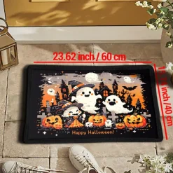 Halloween Ghost Pumpkin Doormat Kitchen Mat Floor Mat Non-Slip Area Rug Oil Proof Rug Indoor Outdoor Mat Bedroom Decor Bathroom Mat Entrance Rug