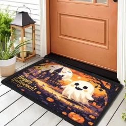 Halloween Ghost Pumpkin Doormat Kitchen Mat Floor Mat Non-Slip Area Rug Oil Proof Rug Indoor Outdoor Mat Bedroom Decor Bathroom Mat Entrance Rug