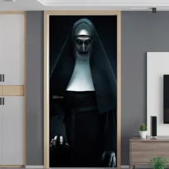 Halloween Ghost Sister Creative 3D Door Sticker Personalized Wood Door Home Decoration Wall Decal Paper Refurbished Wall Decal