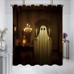 Halloween Ghost Skull Shower Curtain Modern Machine Washable Waterproof Polyester Fabric Used for Bathroom Decoration Bathtub with 12 Hooks