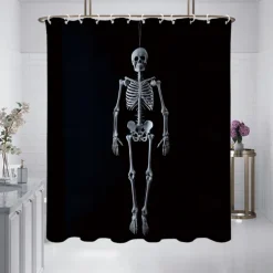 Halloween Ghost Skull Shower Curtain Modern Machine Washable Waterproof Polyester Fabric Used for Bathroom Decoration Bathtub with 12 Hooks