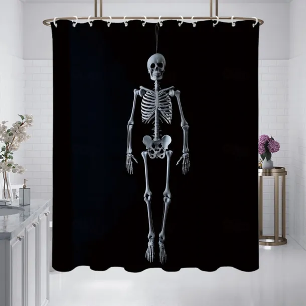 Halloween Ghost Skull Shower Curtain Modern Machine Washable Waterproof Polyester Fabric Used for Bathroom Decoration Bathtub with 12 Hooks