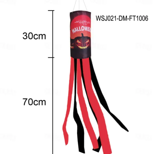 Halloween Ghost Windsock Night Light Spooky LED Hanging Decoration with Ghostly Glow Waterproof and Weather-Resistant for Outdoor Yard, Porch, or Garden Decor Perfect for Halloween Night Atmosphere