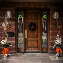 Halloween Ghost Windsock Night Light Spooky LED Hanging Decoration with Ghostly Glow Waterproof and Weather-Resistant for Outdoor Yard, Porch, or Garden Decor Perfect for Halloween Night Atmosphere