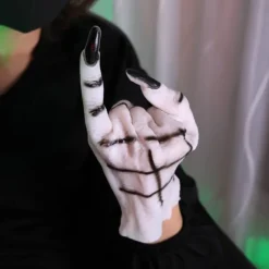 Halloween Gloves Long Ghost Claw Dress up Gloves Fashion Long Nail Role Play Theme Party Funny Witch Gloves Halloween Props Makeup Ball Party Supplies Party Dress up Horror Women's White Ghost Gloves