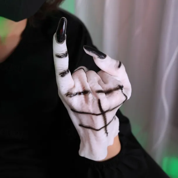 Halloween Gloves Long Ghost Claw Dress up Gloves Fashion Long Nail Role Play Theme Party Funny Witch Gloves Halloween Props Makeup Ball Party Supplies Party Dress up Horror Women's White Ghost Gloves
