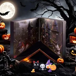 Halloween Gnome Advent Calendar, Halloween Countdown Calendar, Decoration for Aldults Kids Holiday Halloween Christmas Gifts (3pcs Gnome Doll + 28pcs Resin Mini Figurine Per Box)