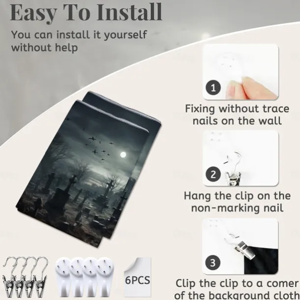 Halloween Graveyard Hanging Tapestry Wall Art Large Tapestry Mural Decor Photograph Backdrop Blanket Curtain Home Bedroom Living Room Decoration