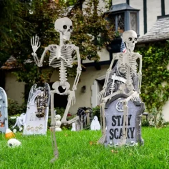 Halloween Hanging Decorations, Full Body Skeleton with Movable Joints, Indoor and Outdoor Party Decor for Yard Patio Lawn Garden