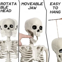 Halloween Hanging Decorations, Full Body Skeleton with Movable Joints, Indoor and Outdoor Party Decor for Yard Patio Lawn Garden