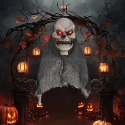 Halloween Hanging Ghost Gauze Luminous Ghost Face Ghost Skull Horror Trick Props Outdoor Scene Courtyard