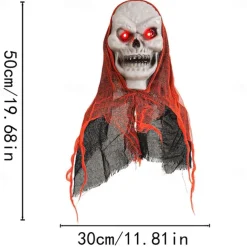 Halloween Hanging Ghost Gauze Luminous Ghost Face Ghost Skull Horror Trick Props Outdoor Scene Courtyard