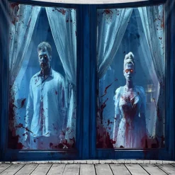 Halloween Hanging Tapestry Photograph Backdrop Jack O Lantern Wall Art Large Tapestry Mural Decor Blanket Curtain Home Bedroom Living Room 2025 Halloween Decoration Death Selfie